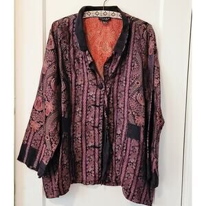 Citron Santa Monica Silk Brocade Topper Jacket Sz 3X